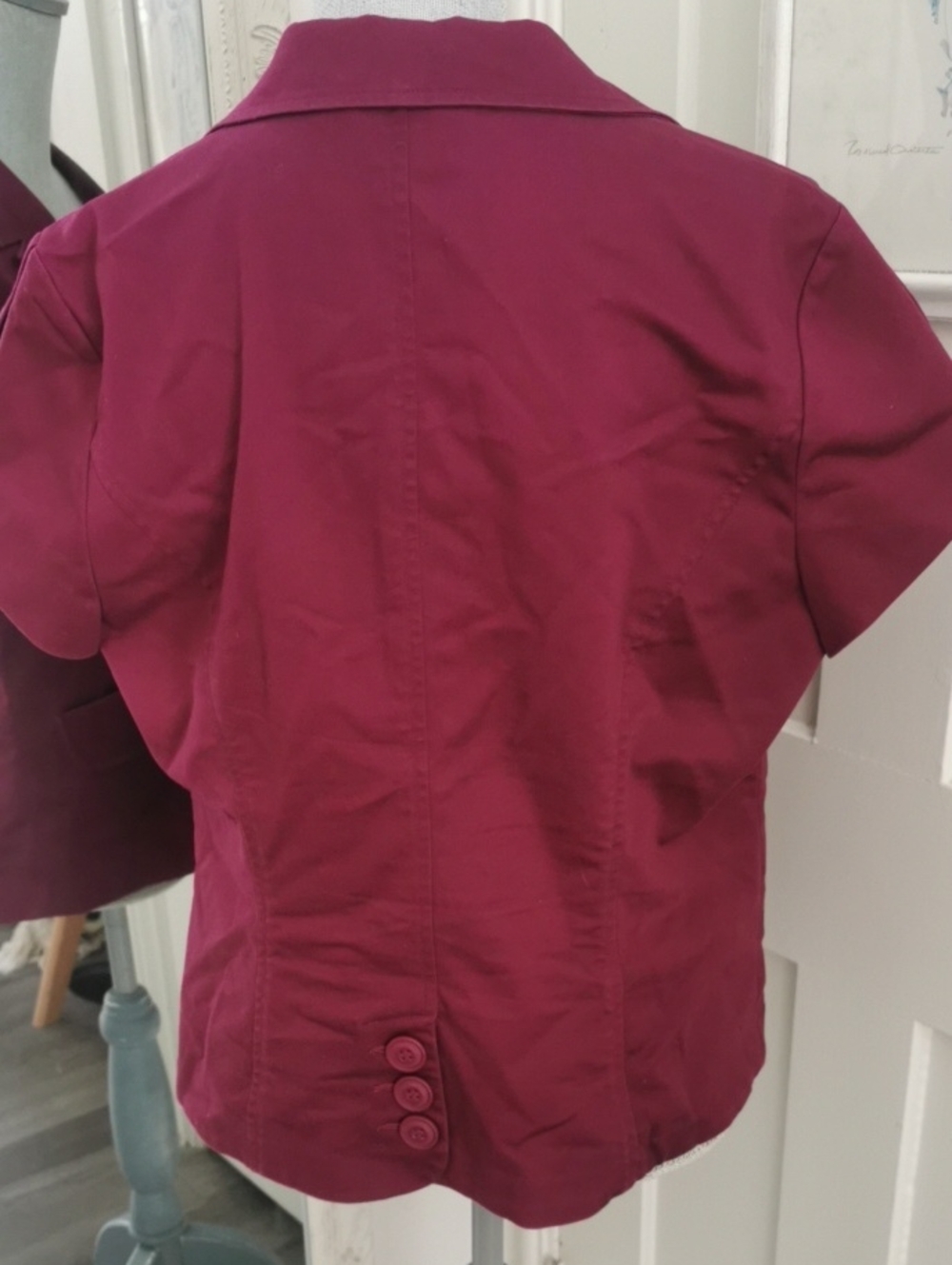 Ricki's Short Sleeve Womens Magenta Careerwear Office Casual Blazer. Size 14 - Picture 5 of 7